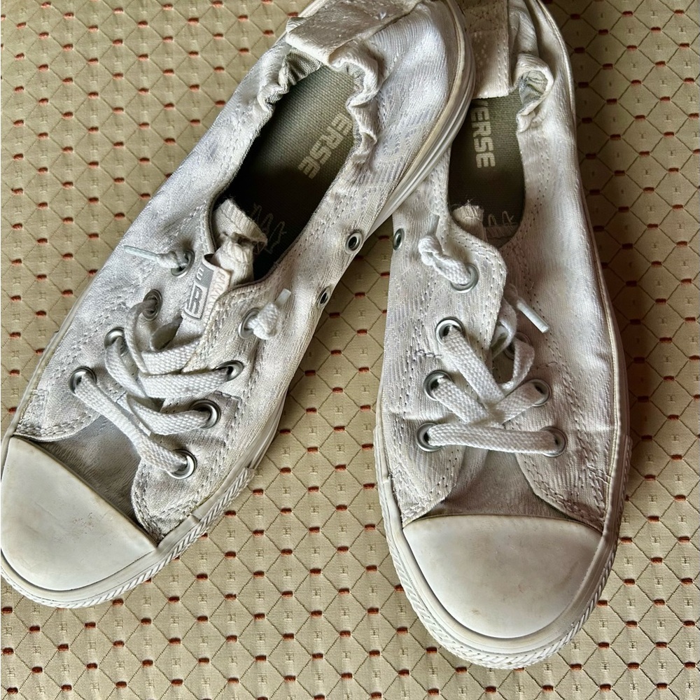 Converse Women's Distressed White Sneakers
